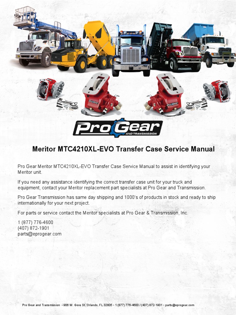 Meritor MTC4210XL EVO Transfer Case Service Manual PDF Manual