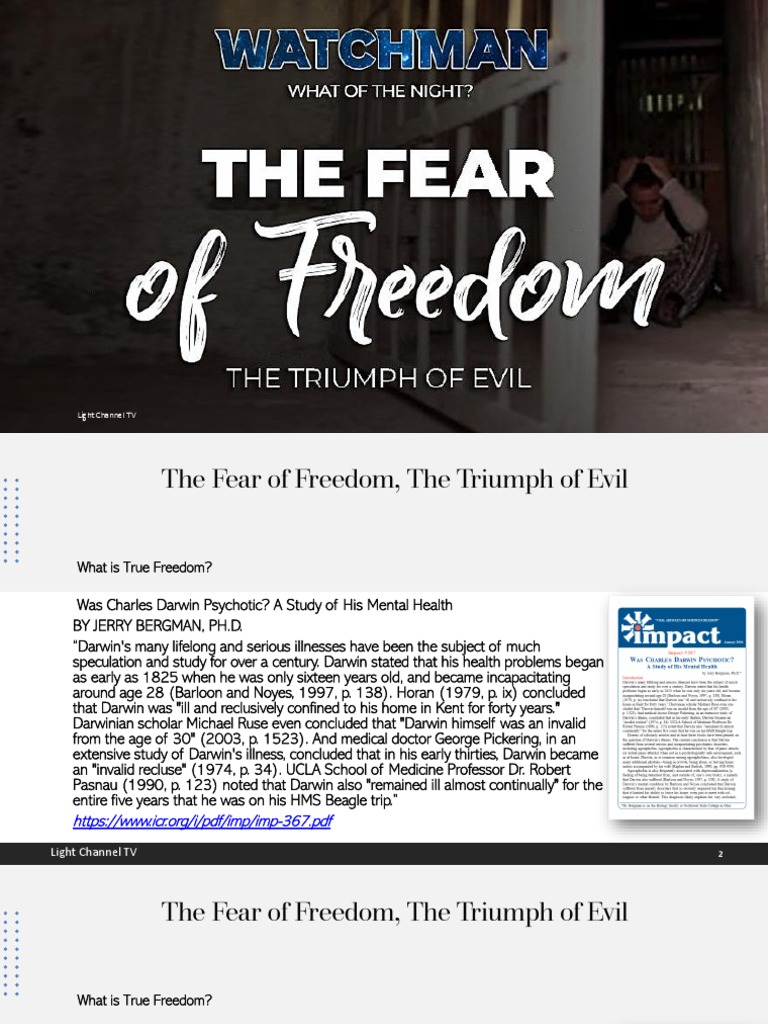 The Fear of Freedom SCRIBD PDF Truth Jesus