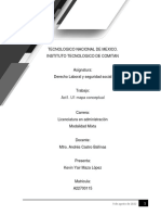 Tecnológico Nacional de México. Instituto Tecnológico de Comitán. Act1. U1 mapa conceptual. Licenciatura en administración. Derecho Laboral y seguridad social