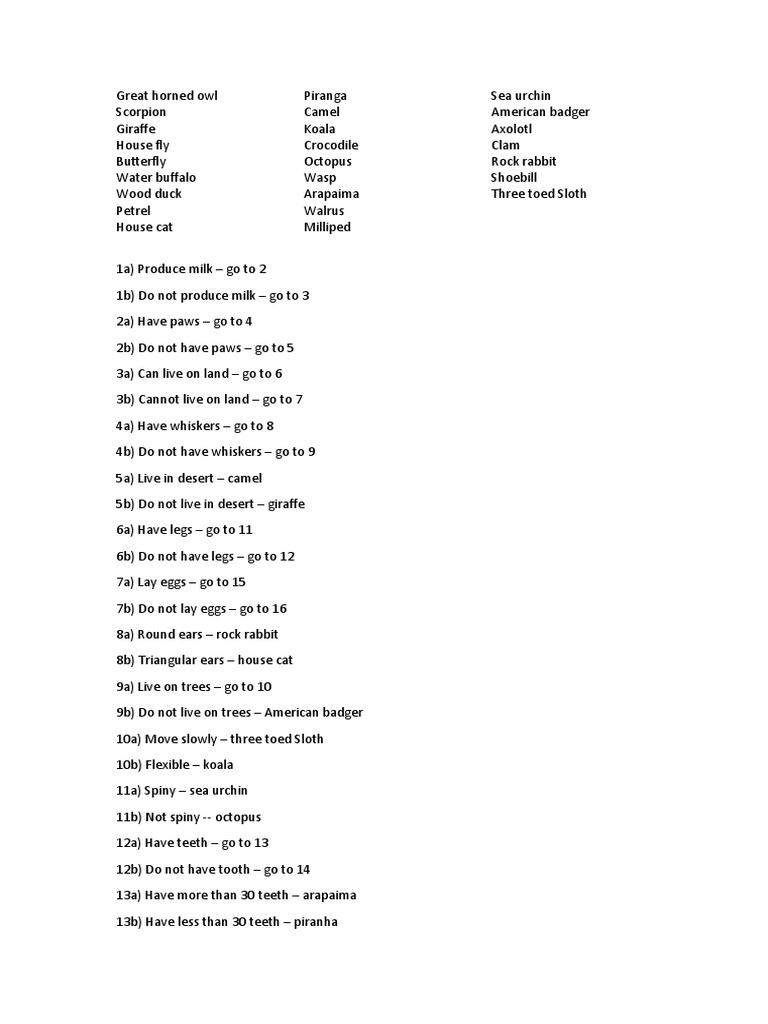 Classifying Animals | PDF