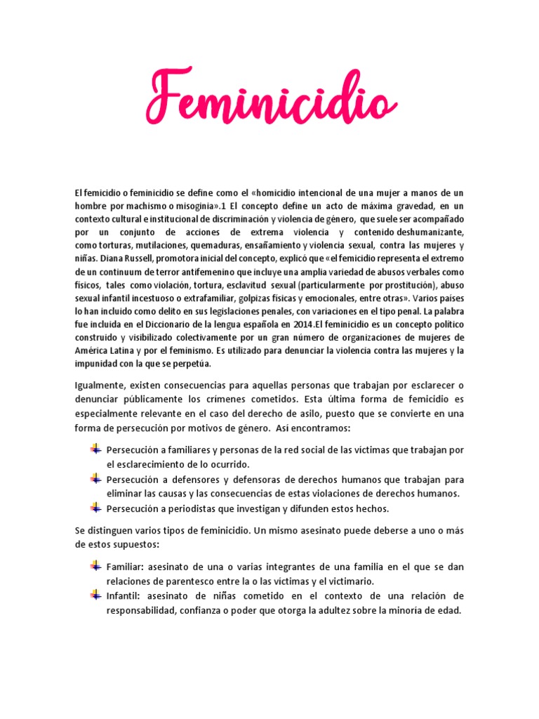 Feminicidio Investigación | PDF | La violencia contra las mujeres ...