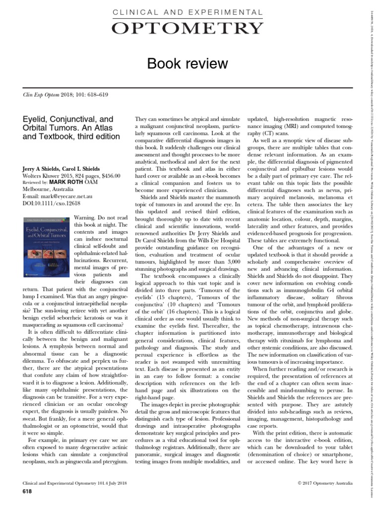 Clin Experimental Optometry 2017 Roth Eyelid Conjunctival and