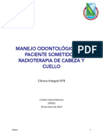 Manejo Odontologico Del Paciente Con Radioterapia