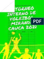 Torneo interno de voleibol Miranda Cauca 2021