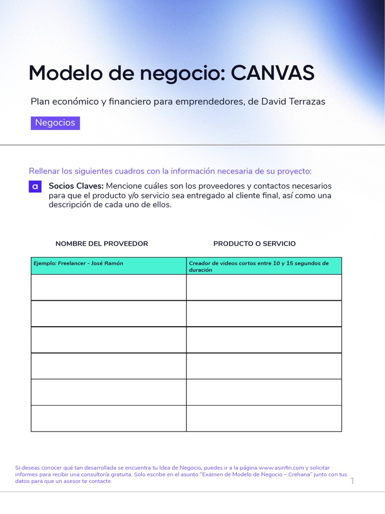 Modelo Canvas para Emprendedores | PDF | Modelo de negocio | Red mundial