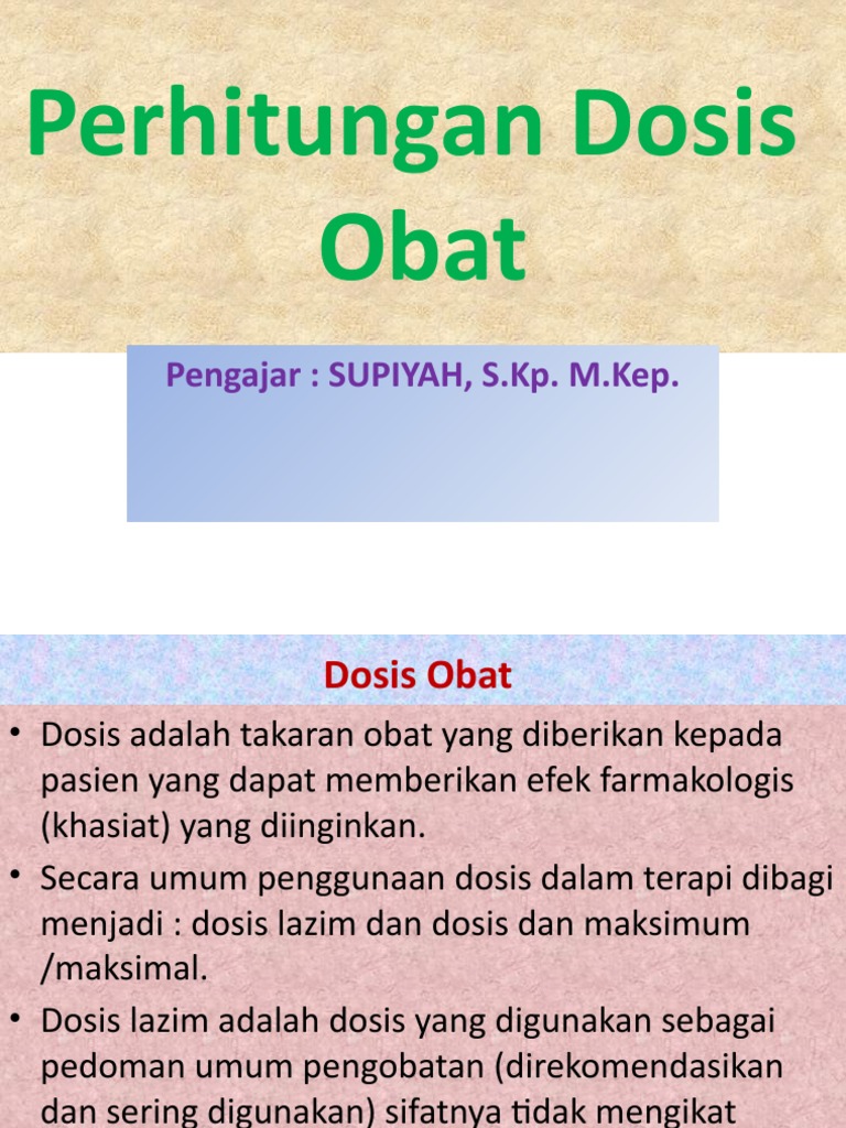 Perhitungan Dosis Obat | PDF