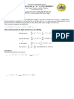 Handout No. 4 Higher Derivatives and Implicit Differentiaion