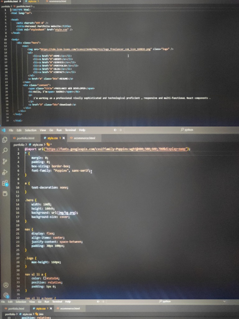 Portfolio Source Code | PDF | Web Design | World Wide Web