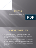 Unit 4: Building Marketing and PR Plan