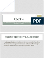 Unit 4: Online Thought Leadership, Online Sales, Measuring Digital Media Effectiveness