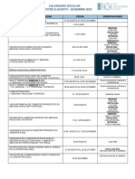 Calendario Escolar Semestre B 2022