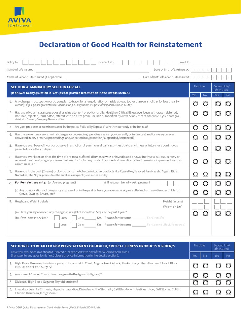 Aviva 4 PDF Insurance Cancer