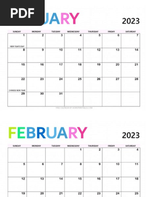 Colorful Free Printable Philippine 2023 Calendar 