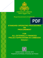 SOP On Procurement For All Externally Financed Projects Programs in Cambodia Volume I