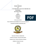 A Projectreport ON An Assessment of The Effect of GST On The Private Transport Sector in India. AT Prydo