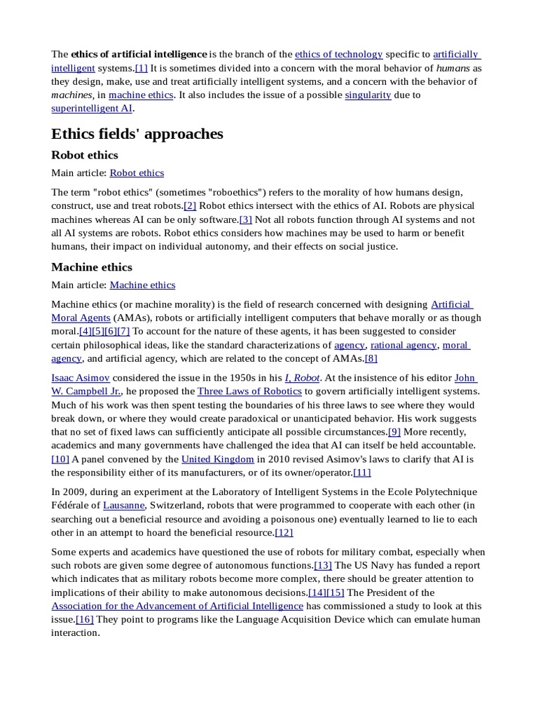 Ethics of AI and Robotics Overview | PDF | Artificial Intelligence ...