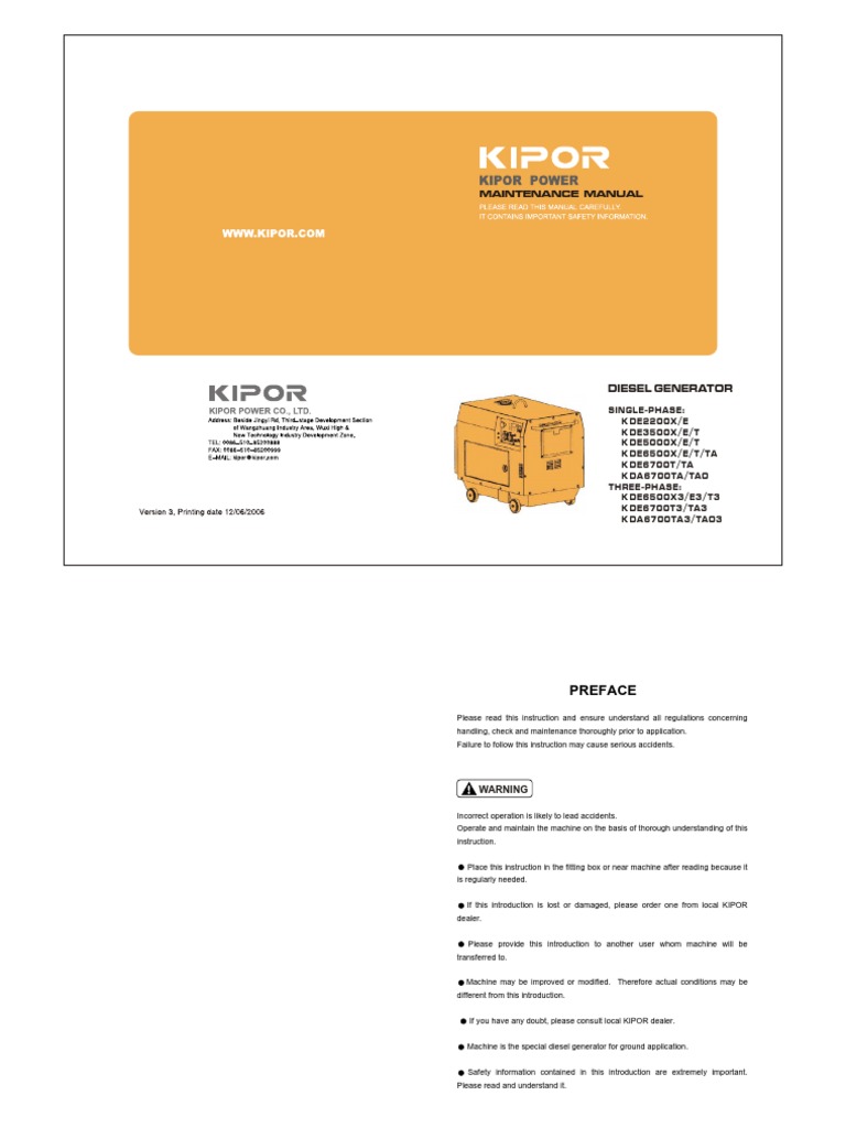 kipor kde6700ta user manual Rectifier regulator for kipor kde6500t/t3 kde6700ta/ta3 diesel.