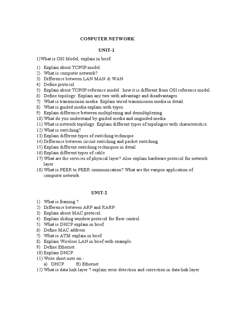 Notes Of Computer Networking