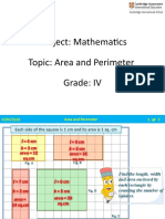 3 - Cambridge - IV - Math - Area and Perimeter