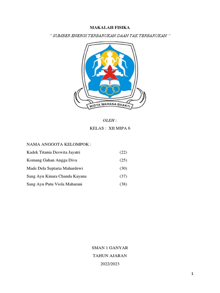 Makalah sumber energi dan kunci pdf sains matematika teknologi