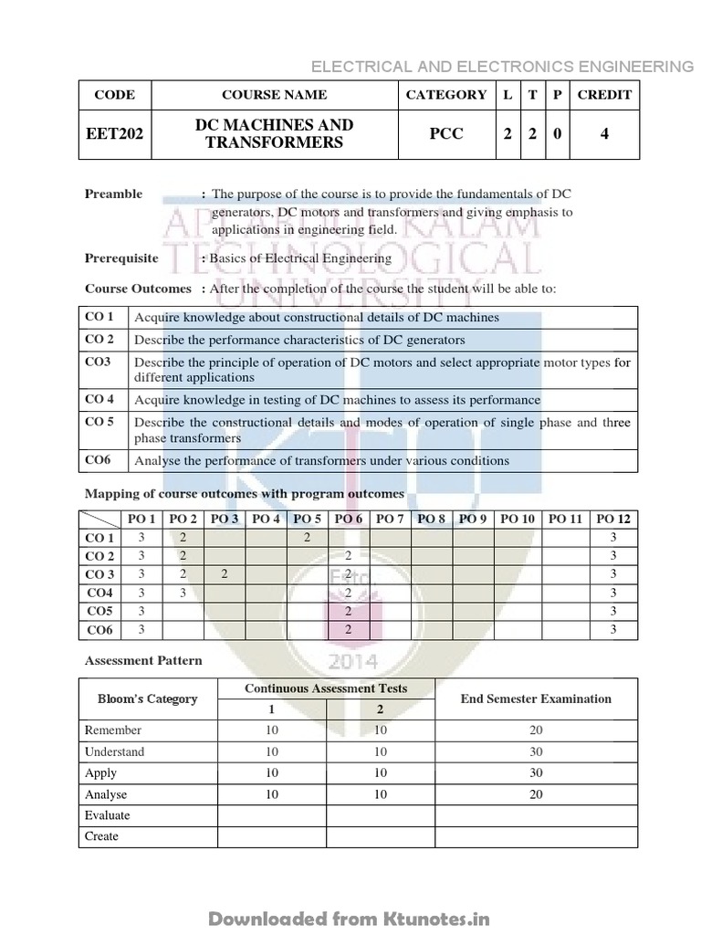 DC Machines and Transformers PDF Electric Motor Transformer