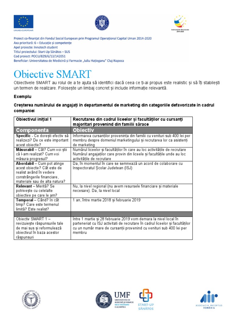 01 1 Obiective SMART | PDF