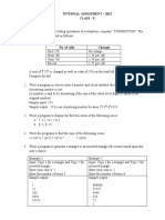 INTERNAL ASSESSMENT TELEPHONE BILL GENERATOR