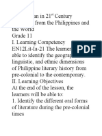 Lesson Plan in 21st Century Literature From The Philippines and The World