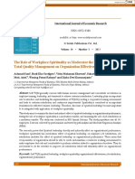 The Role of Workplace Spirituality As Moderator The Effect of Soft Total Quality Management On Organization Effectiveness