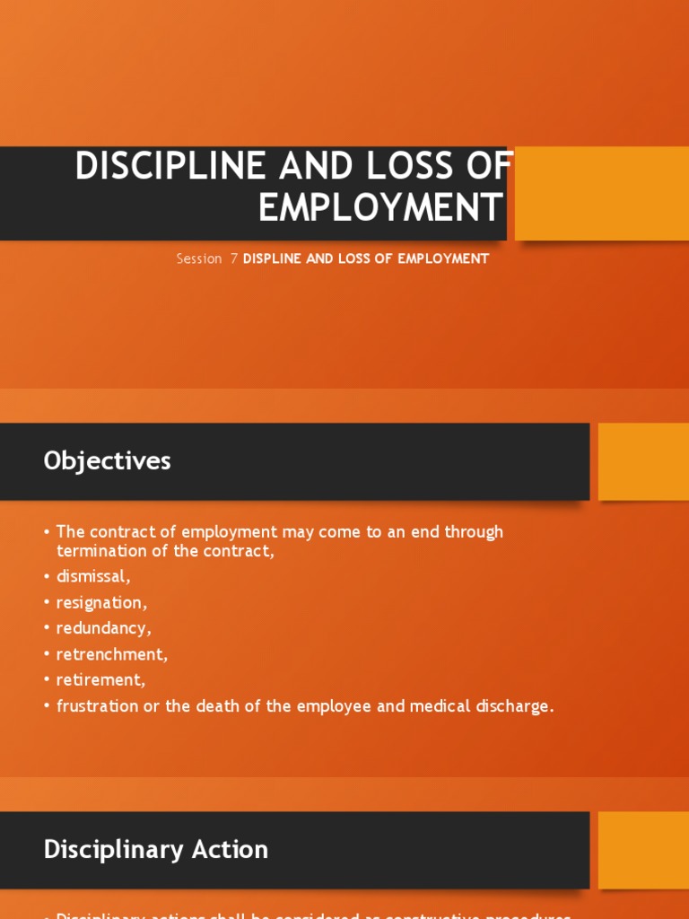 Displine and Loss of Employment PDF Layoff Employment
