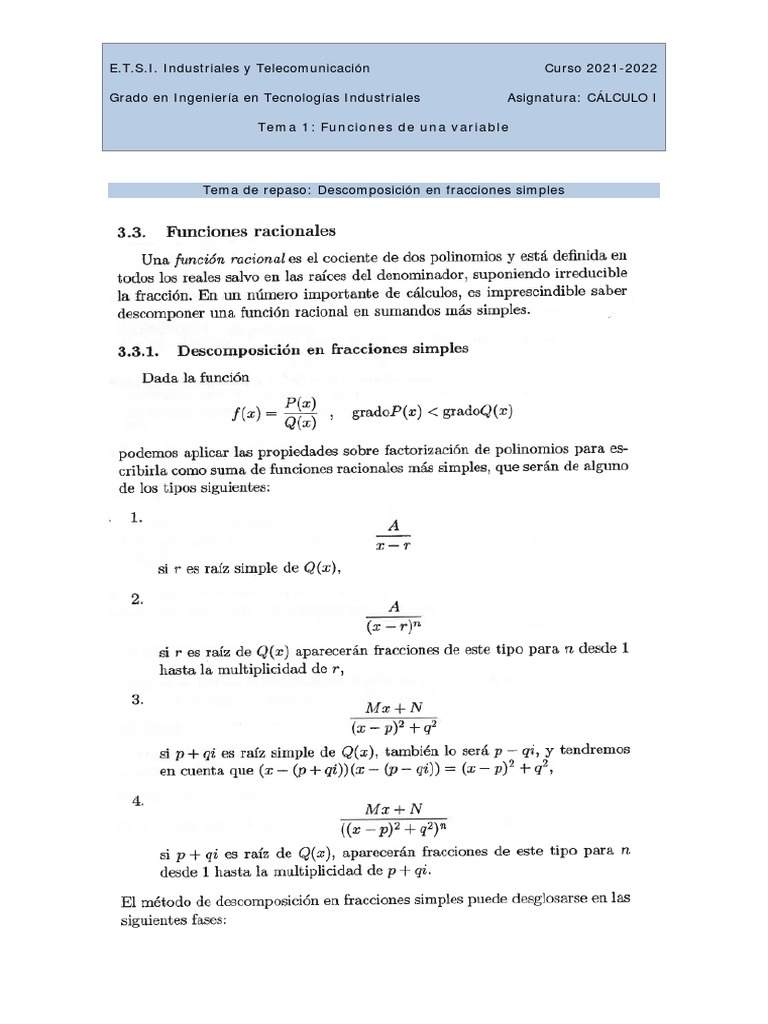 en Fracciones Simples PDF