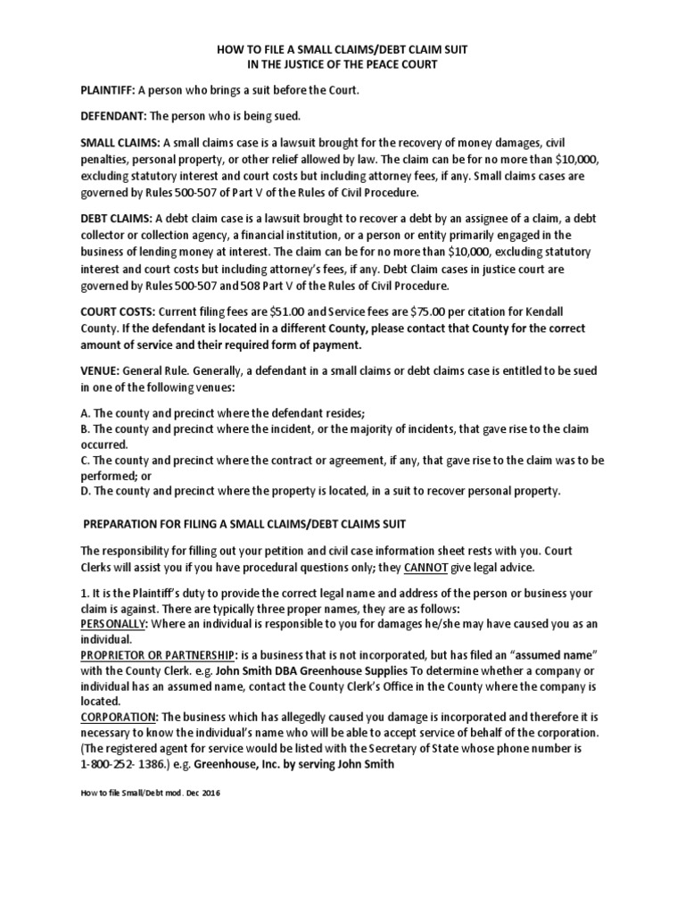 Instructions For A Civil Suit. | PDF | Lawsuit | Judgment (Law)