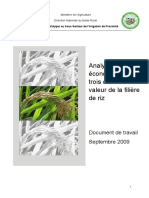 Analyse Economique Trois Chaines Valeurs Riz 2009