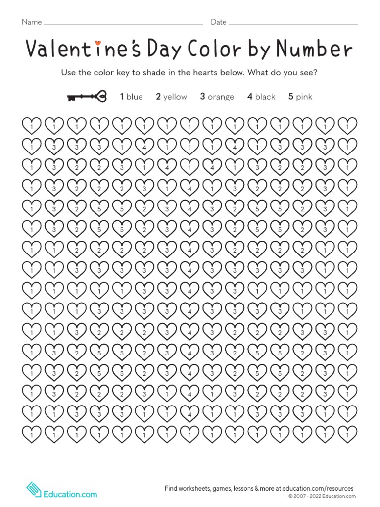 Color by Number Hearts | PDF