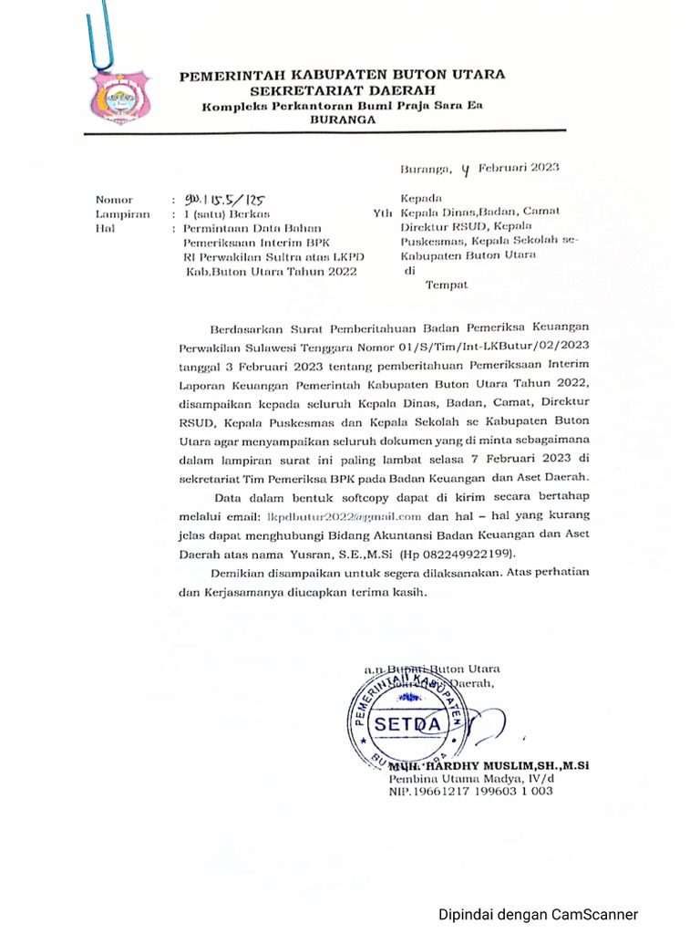 Permintaan Data BPK 2023 | PDF