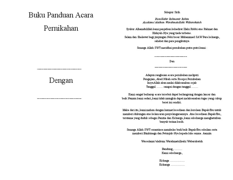 Buku Panduan Acara | PDF