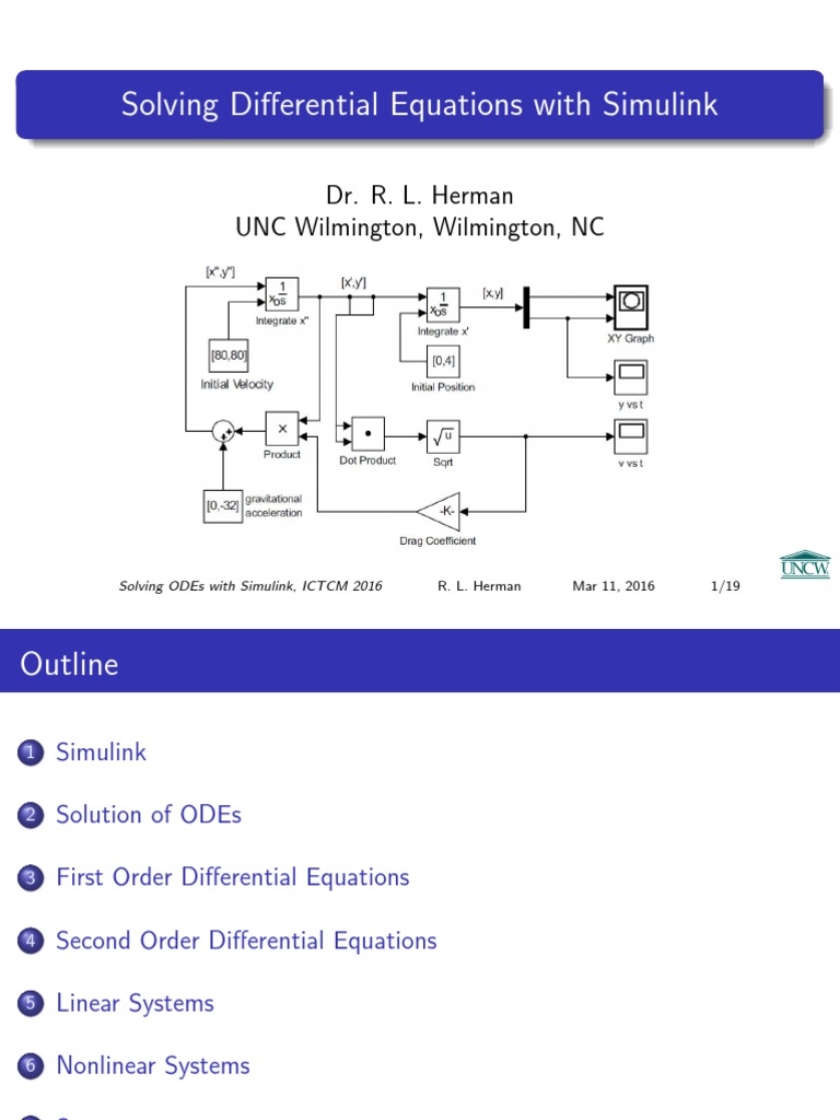 Solving ODEs Using Simulink Guide | PDF | Ordinary Differential ...
