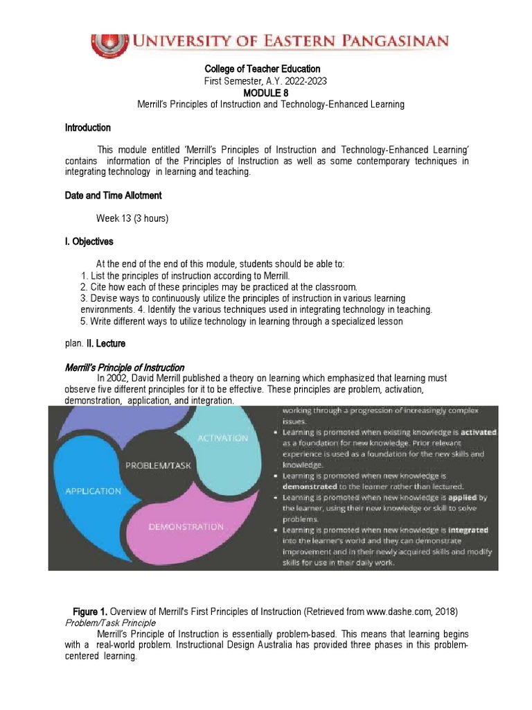 Merrill's Principles of Instruction Module | PDF | Learning ...