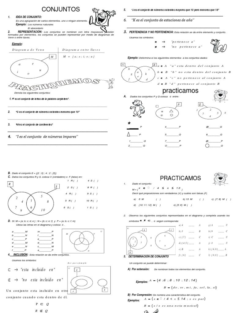 Conjuntos para Cuarto de Primaria | PDF