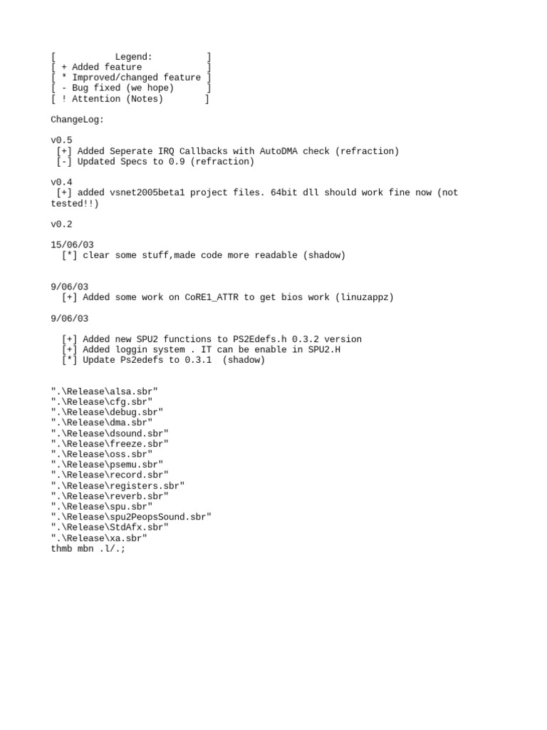 Changelog Document Detailing Version Updates and Enhancements to ...