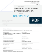 Comprovante de pagamento de boleto da Companhia de Eletricidade da Bahia