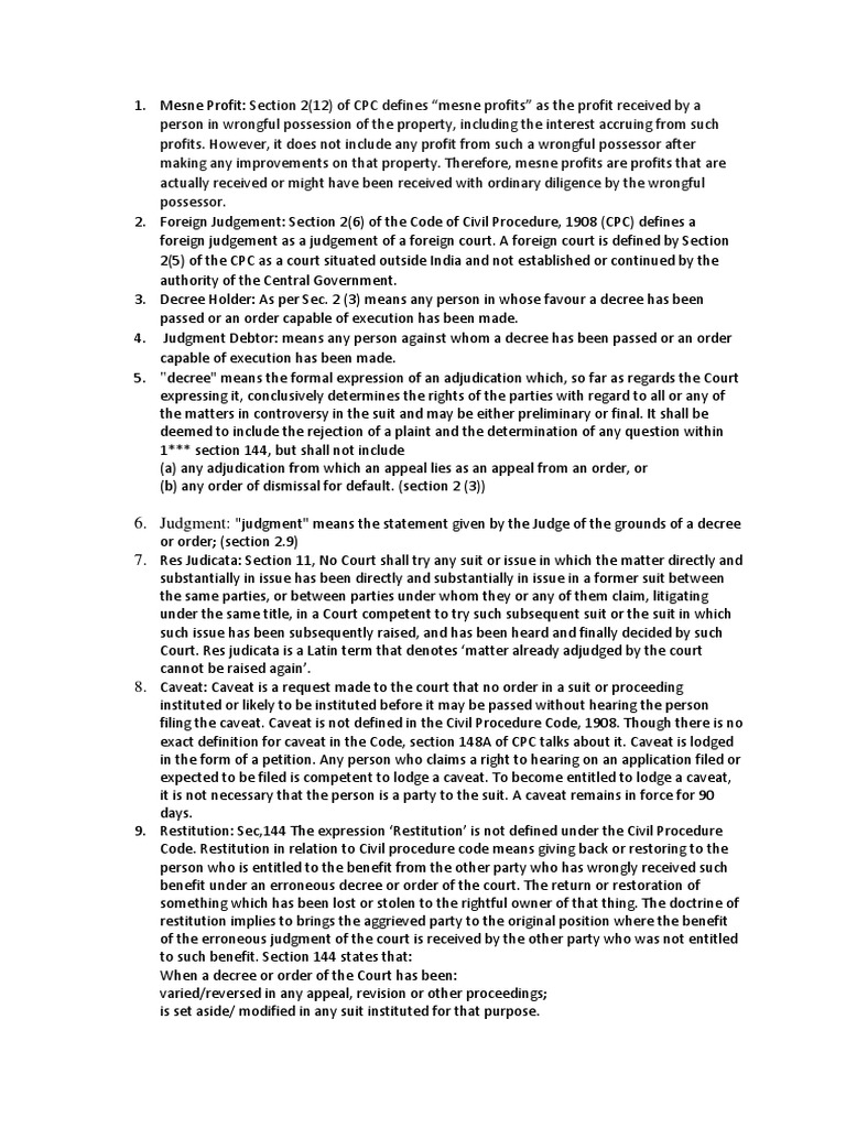 Mesne Profit PDF Judgment (Law) Lawsuit