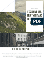 Exclusive Use, Enjoyment and Extent of Land Disposal