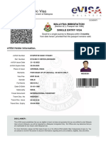 Malaysia eVISA Certificate MD EYAJ