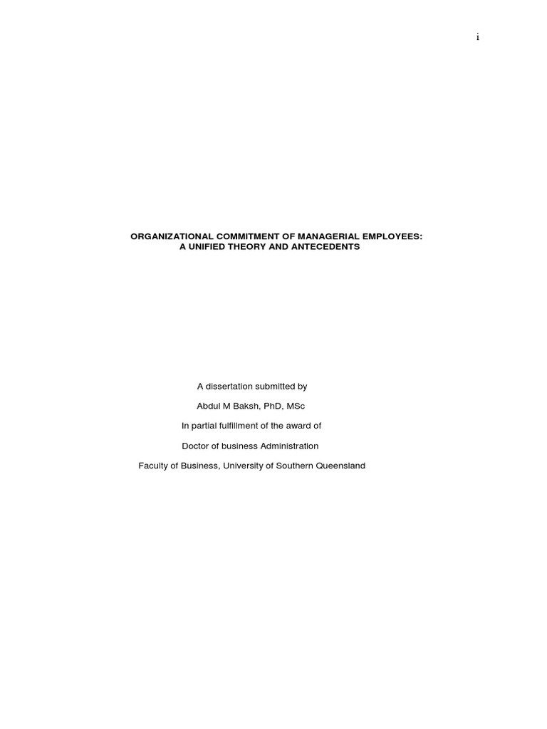 Organizational Commitment of Managerial1 PDF Structural Equation