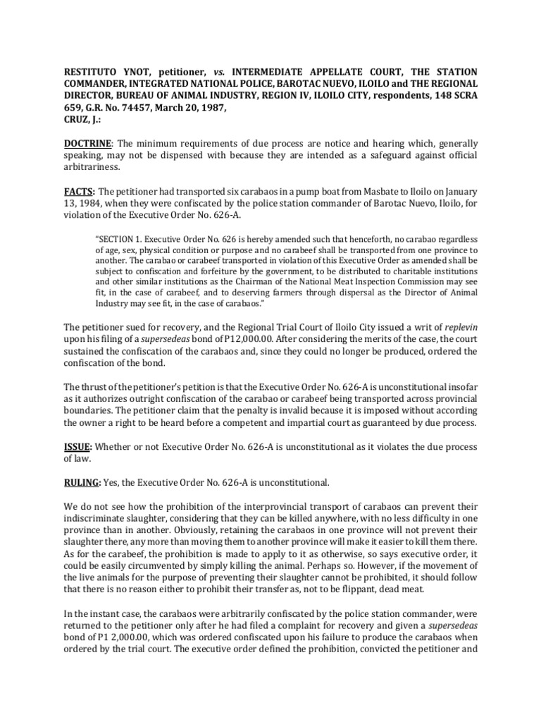 Unconstitutionality of Executive Order 626-A | PDF | Due Process ...