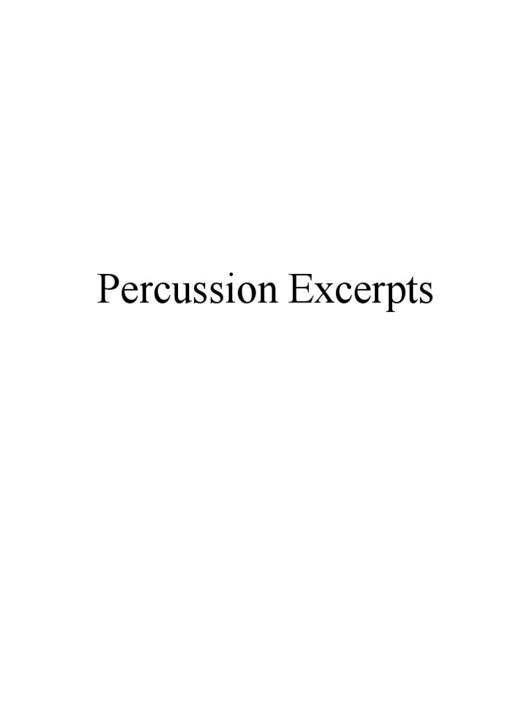 Timpani and Percussion Excerpts from Famous Works PDF