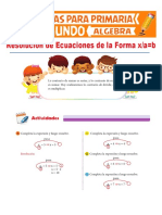 Resolución de Ecuaciones Con División para Segundo de Primaria