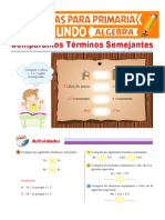 Relación de Orden de Términos Semejantes para Segundo de Primaria