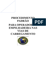 Procedimento Padrão para Operador de Empilhadeira Nas Vias de